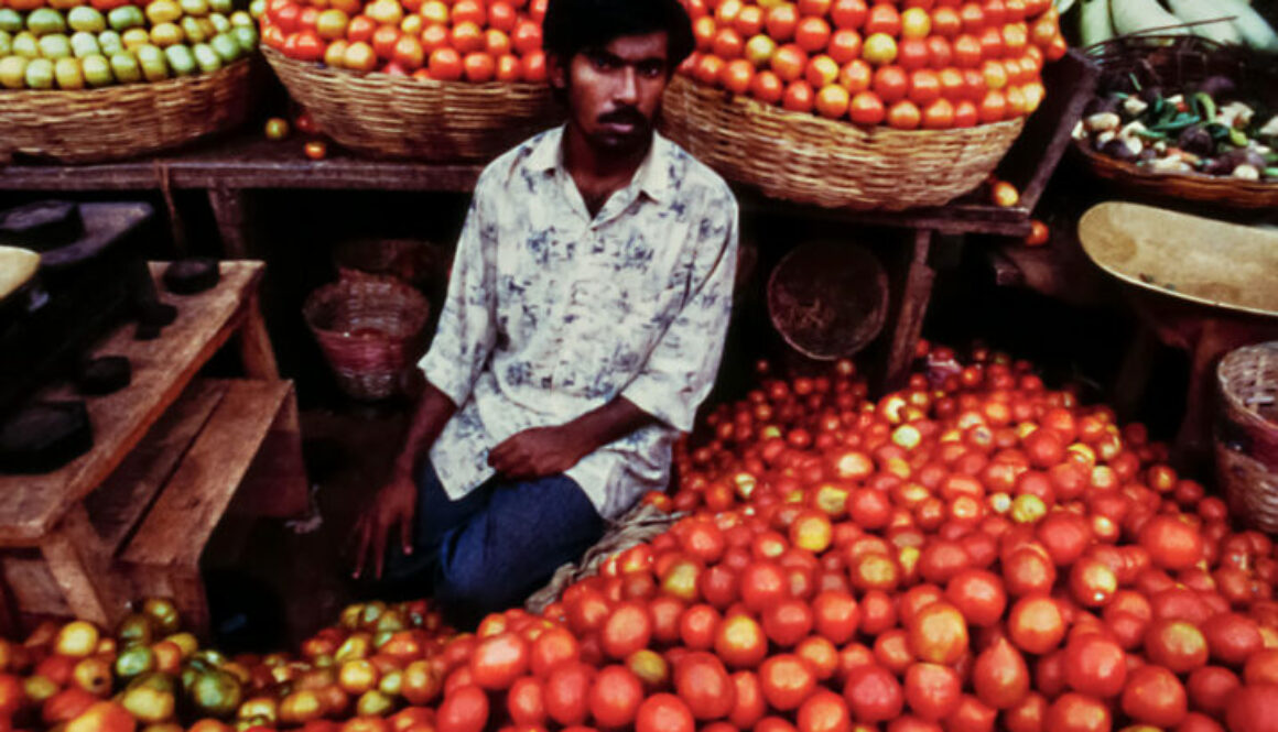 Tomatenmann-Delhi-Main-Bazar-Nebenstrasse